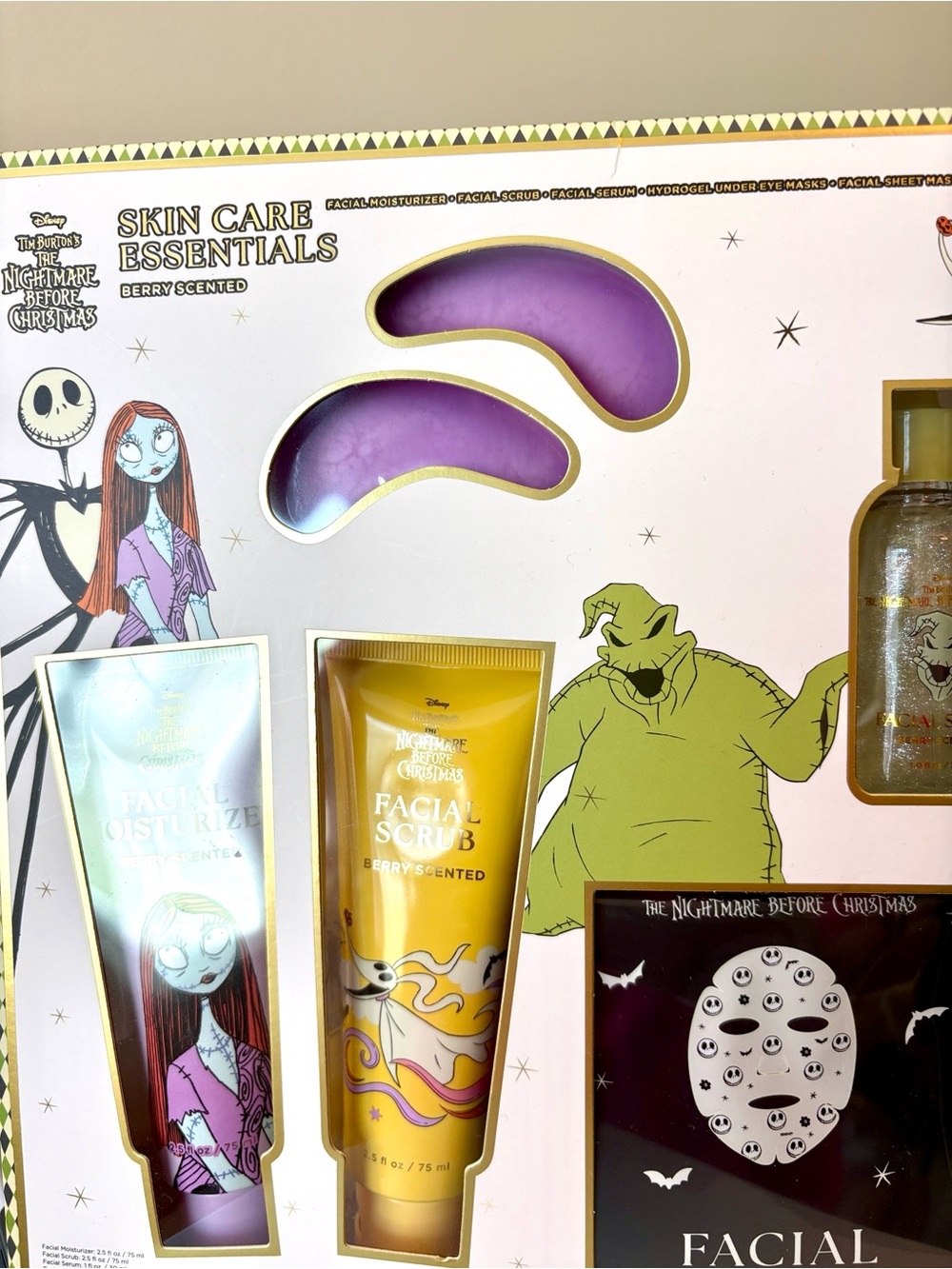 Disney Tim Burton’s Nightmare before Christmas 5pc Skincare Scrub Serum Eye Mask
